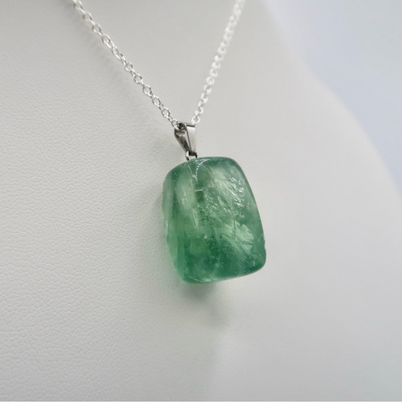 FLUORITE CHUNKY NECKLACE (S925) - Picture 4 of 5